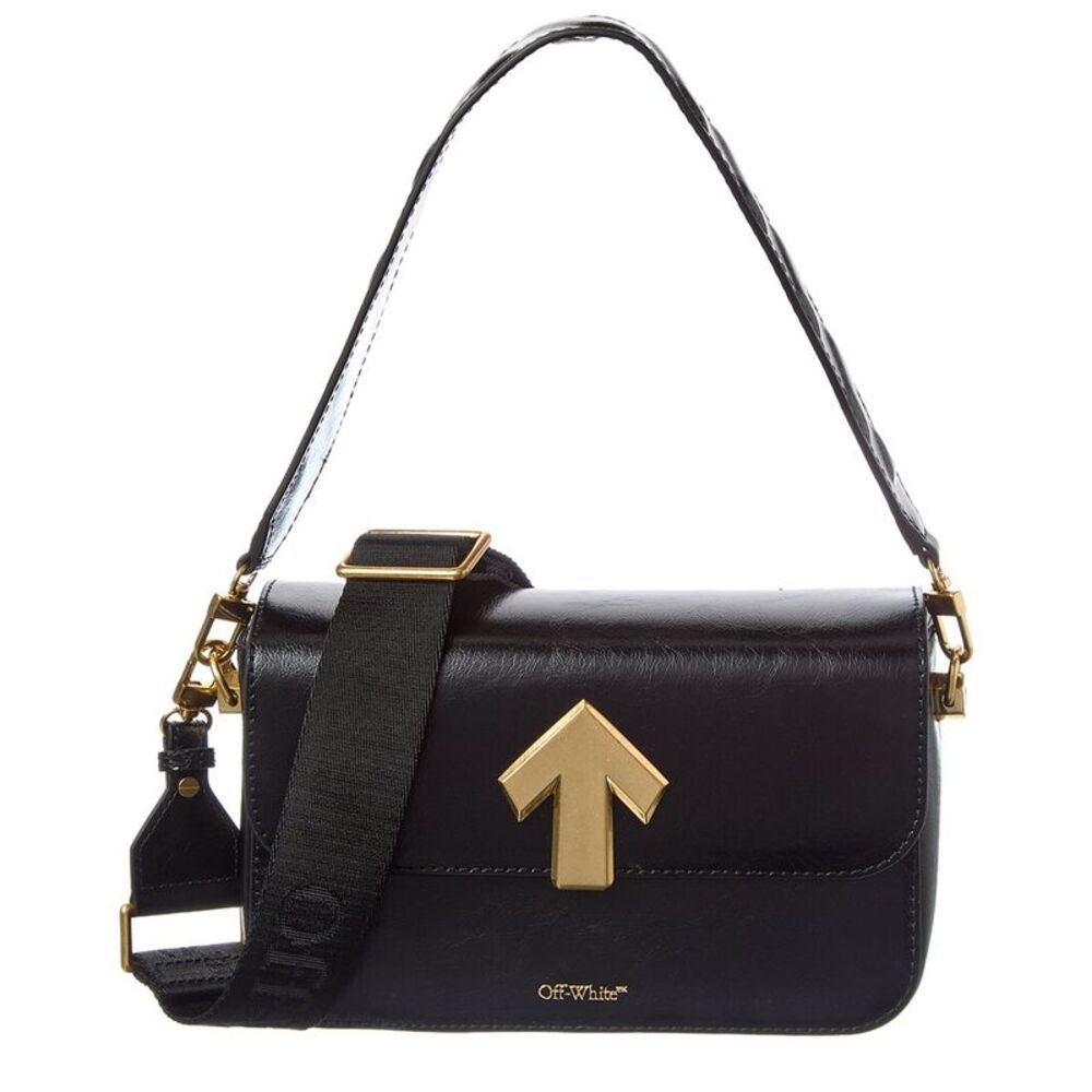 Off-Whiteโข Binder Medium Leather Clutch, Black